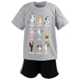 thumbnail image 5 of Bluey Big Boys' Graphic T-Shirt and Athletic Mesh Shorts Set Heather Grey and Black Bluey Multi-Character Grid, 5 of 10