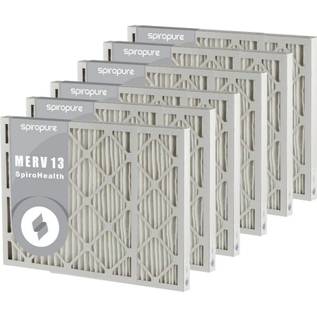 

SpiroPure 28x32x2 MERV 13 Pleated Filter Air Filters - Made in USA (6 Pack)