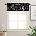 thumbnail image 2 of Coffee Theme Valance Kitchen Curtains 54x18Inch,Window Rod Pocket Rustic Cafe Beans Vintage Drink Black Modern Short Bedroom Window Drapes Funny Quote Printed Living Room, 2 of 5