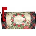 thumbnail image 6 of Merry Christmas Mailbox Covers Magnetic Standard Size 18 X 21 Winter White Floral Red Green Xmas Buffalo Plaid Mailbox Cover Mailbox Wrap Post Letter Box Cover Decor for Home Outdoor Garden Holiday, 6 of 6