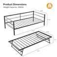 thumbnail image 3 of Tcbosik Twin Size Metal Daybed with Trundle, Sofa Bed for Living Room, Guest Room, Bedroom, Space Saving, Easy Assembly, Black, 3 of 10