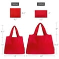 thumbnail image 2 of Wrapables Large & Small Foldable Tote Nylon Reusable Grocery Bags, Set of 2, Red, 2 of 7