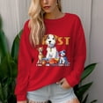 thumbnail image 3 of Women's 330g 100% Cotton Pet Dog Pattern Dropped Shoulder Crew Neck Sweatshirt, 3 of 15