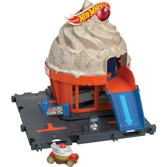 Hot Wheels City Track Ice Cream Shop Vehicle Playsets