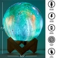 thumbnail image 5 of (2 pack) Urban Shop 3D Print Color Changing Moon Lamp with Wood Stand, remote control and USB Adaptor, 7.5'' x 5.5'', Galaxy, 5 of 8
