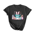 thumbnail image 6 of Aobny Easter Cute Women's Leisure T-Shirts Rabbits Black Clothes Short Sleeve Crew Neck Bunnies Adults Clothes, 6 of 6