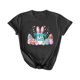thumbnail image 5 of Mujeres Manga Corta de Verano Tops Día de San Valentín Impreso Cuello Redondo, Camisa de Moda Casual Blusa, 5 of 6