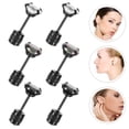 thumbnail image 4 of 3 Pairs Stud Earrings Titanium Steel Earrings Cubic Zirconia Earrings for Women Men, 4 of 5