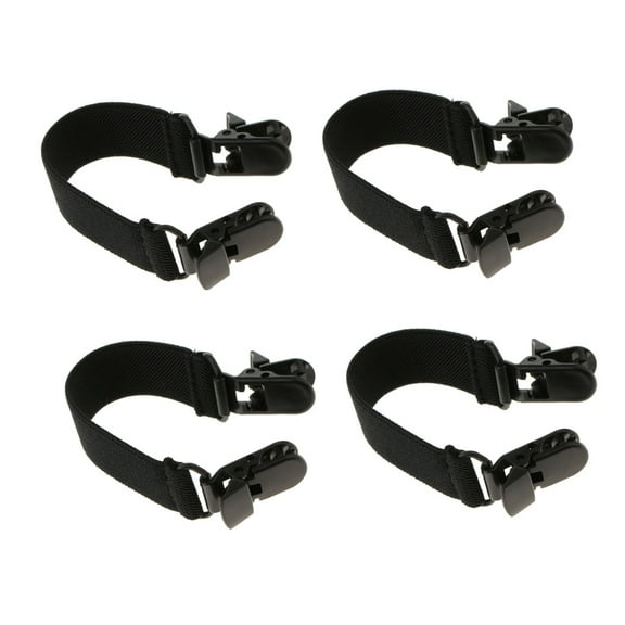 4 Pieces Stretch Adjustable Boot Straps Pant Leg Stirrups Clips for Clothing