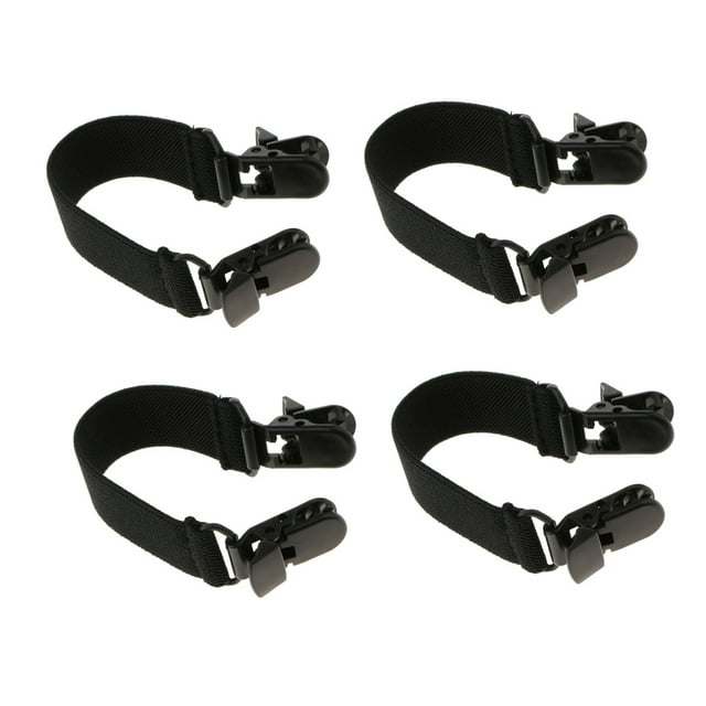 TISHITA 4pcs Adjustable Elastic Women Stirrups Boot Straps Pant Clips Ankle Straps Black