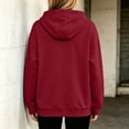 thumbnail image 6 of SSZMDLB Women Plus Size Hooded Sweaters Fall Winter Long Sleeve Zip Up Casual Loose Fit Blouses Soft Fleece Pullover Tops, Wine M, 6 of 6