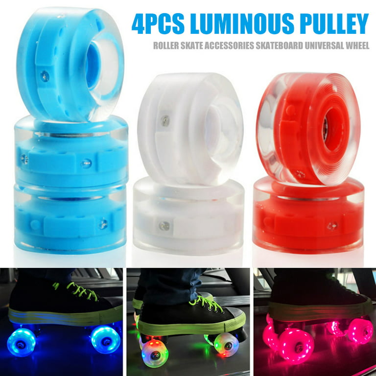 Cycle-Topshop 4Pcs Luminous Light Up Roller Skate Wheels With Bearings  Roller Skates Accessories New