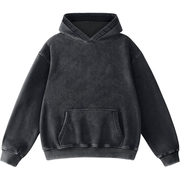 Womens Oversized Acid Wash Hoodie Unisex Heavyweight Cotton Hoodies Fleece Vintage Washed Sweatshirt Women Men