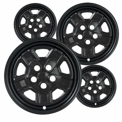 Set of 4 16 inch Gloss Black Wheel Skins Covers Compatible with 07-17 Jeep Patriot 14-16 Jeep Compass Impostors for 9077 Wheel Series