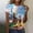 (Fasion 31)Multicolor, variant on WXLWZYWL Women's Horse Racing Print Plus Size T-shirt, Summer Casual Short-Sleeve Round-Neck Comfortable Womens Tops