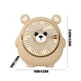 thumbnail image 5 of Desk Fan under $5! kkbbma Bear Shape Mini Desk Fan, USB Rechargeable Handheld Fan, 3 Speeds, Quiet Operation, Cute Design for Students, 5 of 9