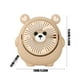 thumbnail image 3 of Fiudx Miniventilador con Forma de Oso, Diseño Portátil, 3 Velocidades, Recargable Tipo C, Rotación de 180°, Potente Flujo de Aire, Funcionamiento Silencioso, Ideal para Escritorio o Viaje, Beige/Marr, 3 of 6