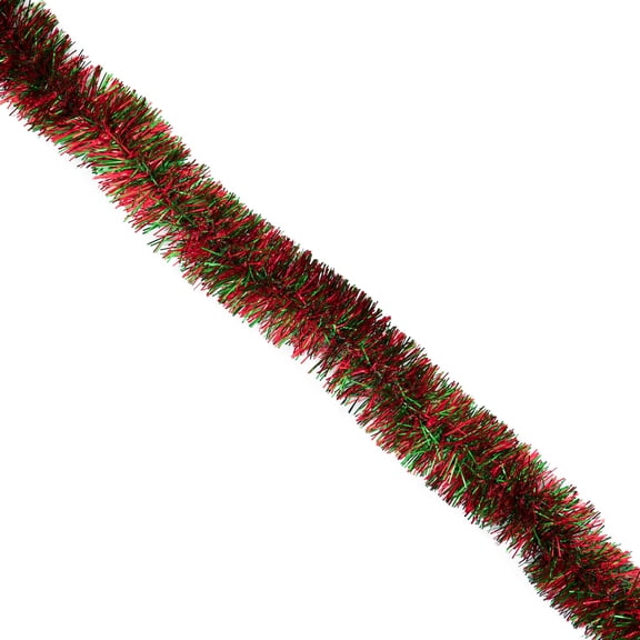 Tinsel Christmas Garland, Red and Green, 15', by Holiday Time