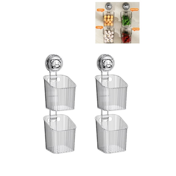 Wall-mount Pantry Organizers Start Makers Detachable Kitchen Storage Box Clear Storage Bins for Kitchen, Bathroom, Cabinet, Pantry, Office, Refrigerator Small Items storage