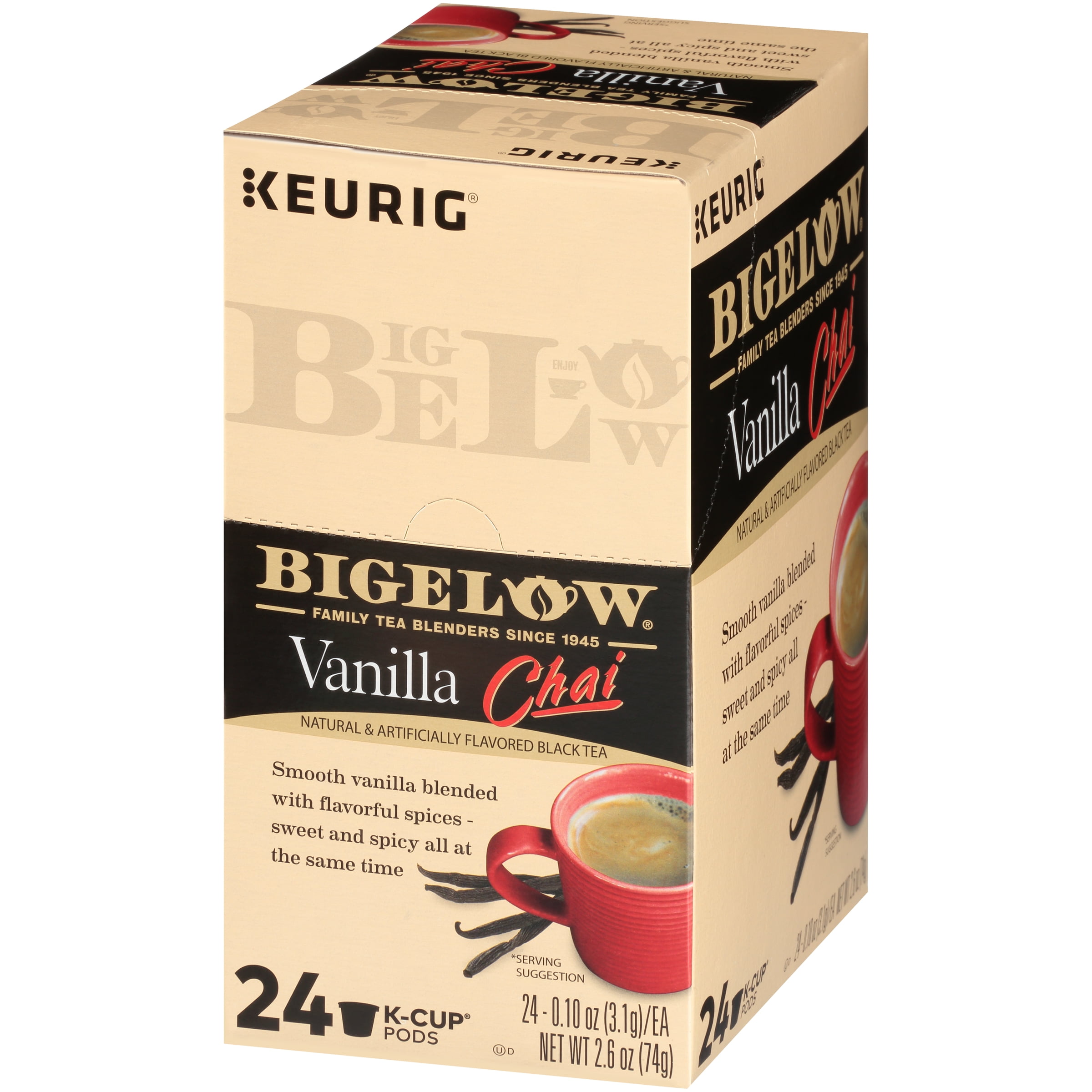 Bigelow, Vanilla Chai KCups, Tea Pods, 24 Ct