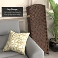 thumbnail image 3 of Red Lantern 4 ft. Short Diamond Weave Fiber Folding Screen - Dark Mocha - 8 Panel, 3 of 7