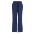 thumbnail image 3 of Celmia Womens Pants Vintage Drawstring Wide Leg Flared Casual Palazzo Trousers, 3 of 7