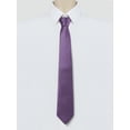thumbnail image 2 of INSPIRE CHIC Men's Solid Color Narrow Stripes Necktie Graduation Suit Formal Ties Medium Purple, 2 of 5