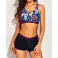 thumbnail image 4 of Traje de baño Tankini Yonique, 3 piezas, atlético, para mujer, color morado, talla L, 4 of 6
