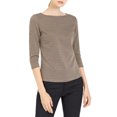 thumbnail image 1 of INSPIRE CHIC Women's Work 3/4 Sleeve Boat Neck Houndstooth Blouse Tops, 1 of 3