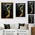 thumbnail image 4 of Designart "Golden Minimalistic Line Art in Black and Gold I" Abstract Canvas Wall Art - Modern Gold Abstract Entryway Wall Art, 4 of 6