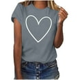 thumbnail image 2 of Xuyuer Valentine's Day women's lover printed t-shirt round neck short sleeve Shirt Women Alphabet ABC I Love You Printed T-Shirts Teacher Valentine Shirt Tees Tops, 2 of 7