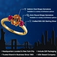thumbnail image 2 of Gem Stone King 2.00 Ct Ecstasy Mystic Topaz Red Created Ruby 18K Yellow Gold Plated Silver Ring, 2 of 6