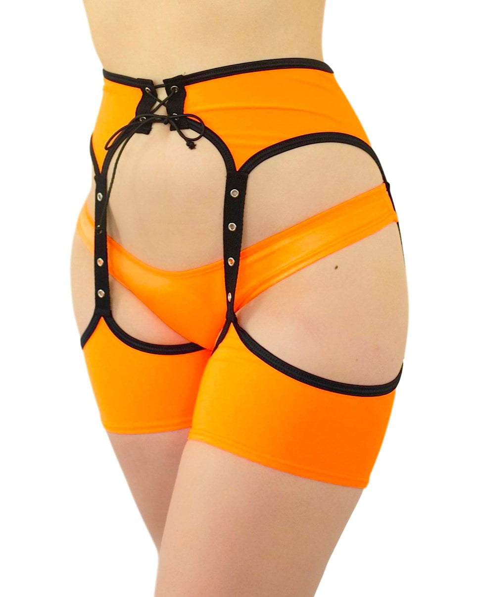SUNSIOM Womens Garter Belt Patchwork Hollow Out Tie Up Open Crotch Garter Sexy  Lingerie High Thigh Bands 