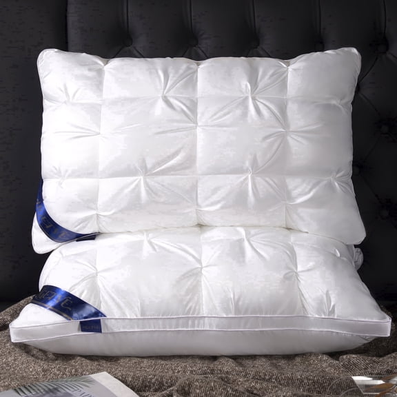 Ultra Soft Pinch Pleat Bed Pillow, Moisture-Wicking, Supportive for Neck & Shoulder Pain Relief
