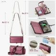 thumbnail image 5 of Compatible with Samsung Galaxy S25 Ultra Wallet Case, 10 Card Slots & 1 Zipper Coin Pocket & 1 Cash Slot & 1 Cash Pocket & Lanyard & Crossbody Strap & Kickstand & RFID Blocking Phone Case, Winered, 5 of 10