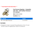 thumbnail image 2 of Fuel Pressure Regulator - Compatible with 1994 - 1996 Cadillac Fleetwood 5.7L V8 VIN P 1995, 2 of 2