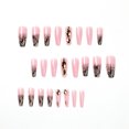 thumbnail image 1 of Fofosbeauty 24pcs Press on False Nails Tips, Coffin Fake Acrylic Nails, Snakeskin Pattern Diamond, 1 of 8