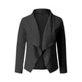 thumbnail image 3 of BOOMILK Blazers for Women Business Casual Solid Long Sleeve Suit Jacket Plus Size Slim Office Blazer Black L, 3 of 4