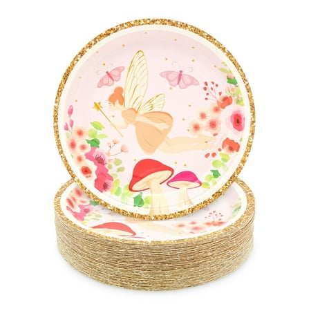 Sparkle and Bash Girls Tea Party Paper Plates, Paper, 7", 48 Count