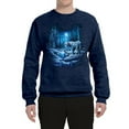 thumbnail image 2 of Wild Bobby, Tiger In The Snowy Night Animal Lover Unisex Crewneck Graphic Sweatshirt, Vintage Heather Navy, X-Large, 2 of 3