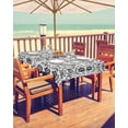 thumbnail image 2 of Outdoor Tablecloth with Umbrella Hole for Patio/Picnic/Party/Camping, Black Grey Boho Waterproof Table Cloth Rectangle Table Cover Washable, Ethnic Tribal Floral Abstract Art Aesthetics 52"x 70", 2 of 7