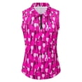 thumbnail image 5 of KHONTS Women's Sleeveless Golf Tops Quarter Zip Graphic Tank Tops Summer Collared Sporty Vest Hot Pink XXL, 5 of 5