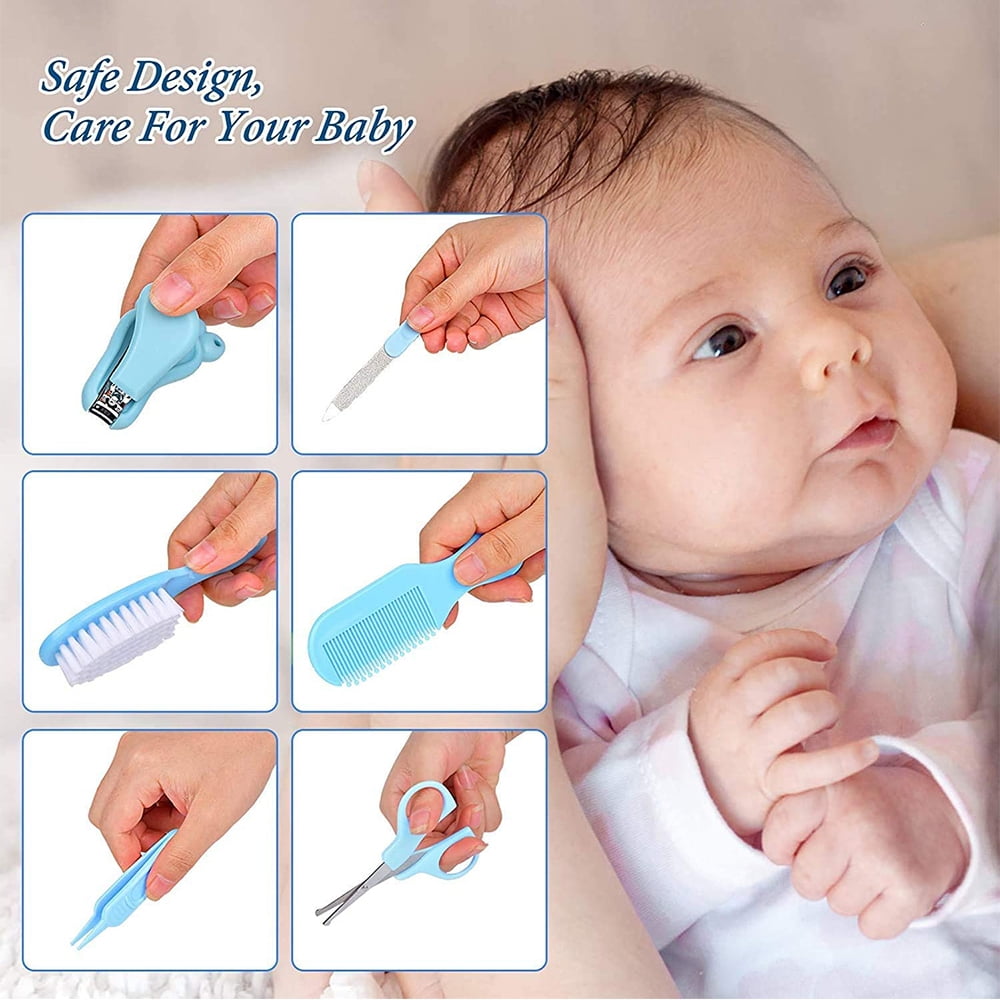 VONTER Baby Healthcare & Grooming Kit 13 in 1,Baby Grooming Kits,Baby Safety Care Set for Nursery Newborn Boy Girls,Baby Care Stuff Gifts with Nail Clippers Trimmer Comb Brush Nasal Aspirator-Blue