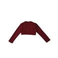 thumbnail image 4 of Zaldita Girls Lace Long Sleeve Shrug Bolero Open Front Cardigan Wedding Flower Dress Cover Up Burgundy 12, 4 of 7