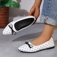 thumbnail image 5 of Ytobaz Flat Shoes for women Polka Dot Bow Canvas Ballet Flats Slip On Flat Shoes Office Work Dress Walking Travel Daily Casual Outfits Footwear, 5 of 9