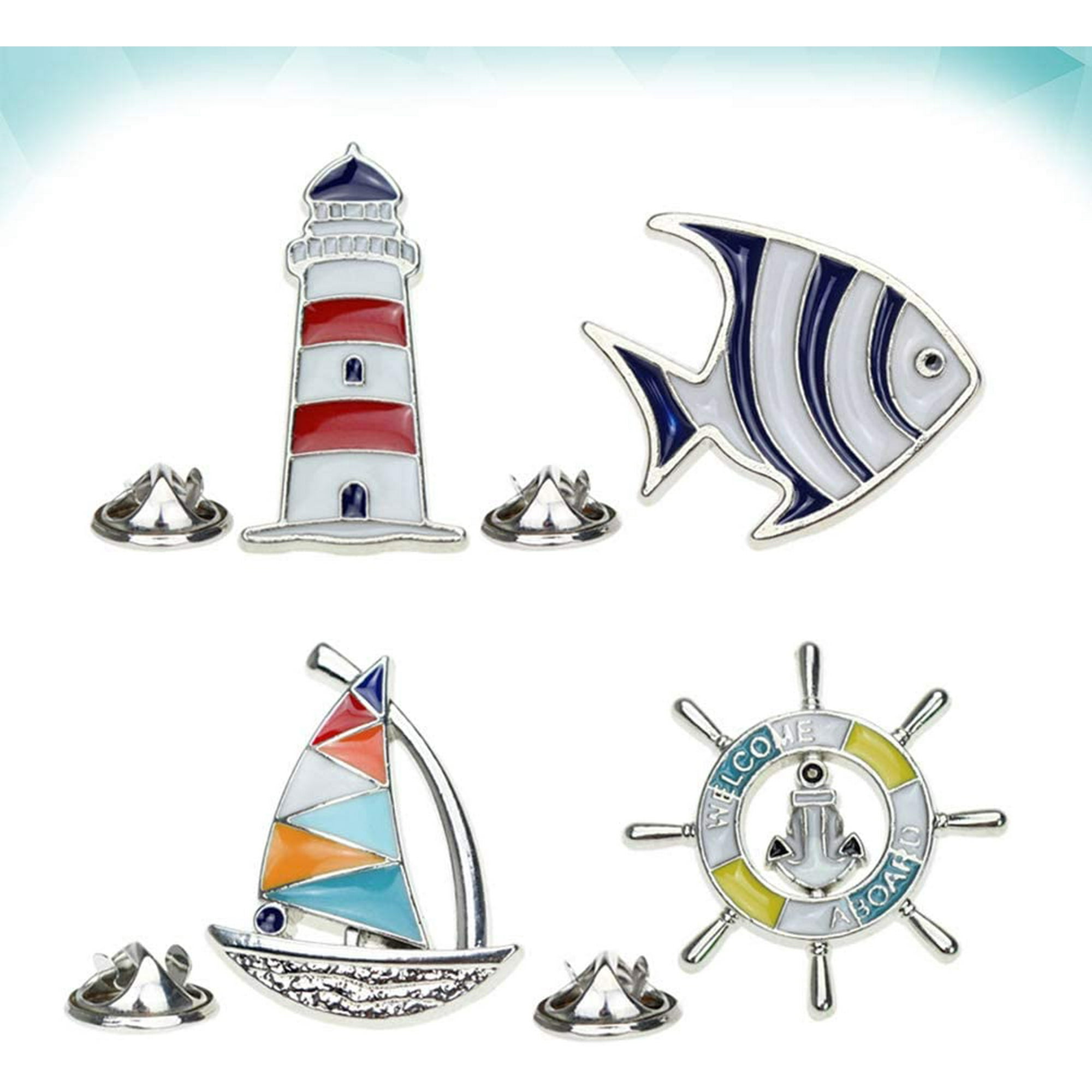 4pcs Sailboat Brooch Lighthouse Goldfish Boutonnieres Cartoon Enamel  Creative Clothes Collar Corsage Mixed Pattern Decor | Walmart Canada