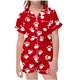 thumbnail image 1 of Odeerbi 2-12 Años Pijama de Satén de Verano Para Niña Con Solapa de Muesca, Camisas de Manga Corta, Pantalón Corto, Estampado de San Valentín, Ropa de Dormir, 1 of 6