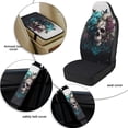 thumbnail image 6 of Xixirimido Leather Seat Cover Front Seats Only, Universal Fit Auto Front Seat Covers for Sedan Van SUV Truck 5 Pcs Set with Seatbelt Covers & Center Console Cover, Butterfly Skull Blue Purple Roses, 6 of 8