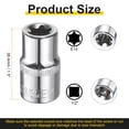 thumbnail image 2 of Uxcell E-Torx Socket 1/2" Drive E14 Star Socket 1.5" Length 6 Point Spline Sleeve, 2 of 7