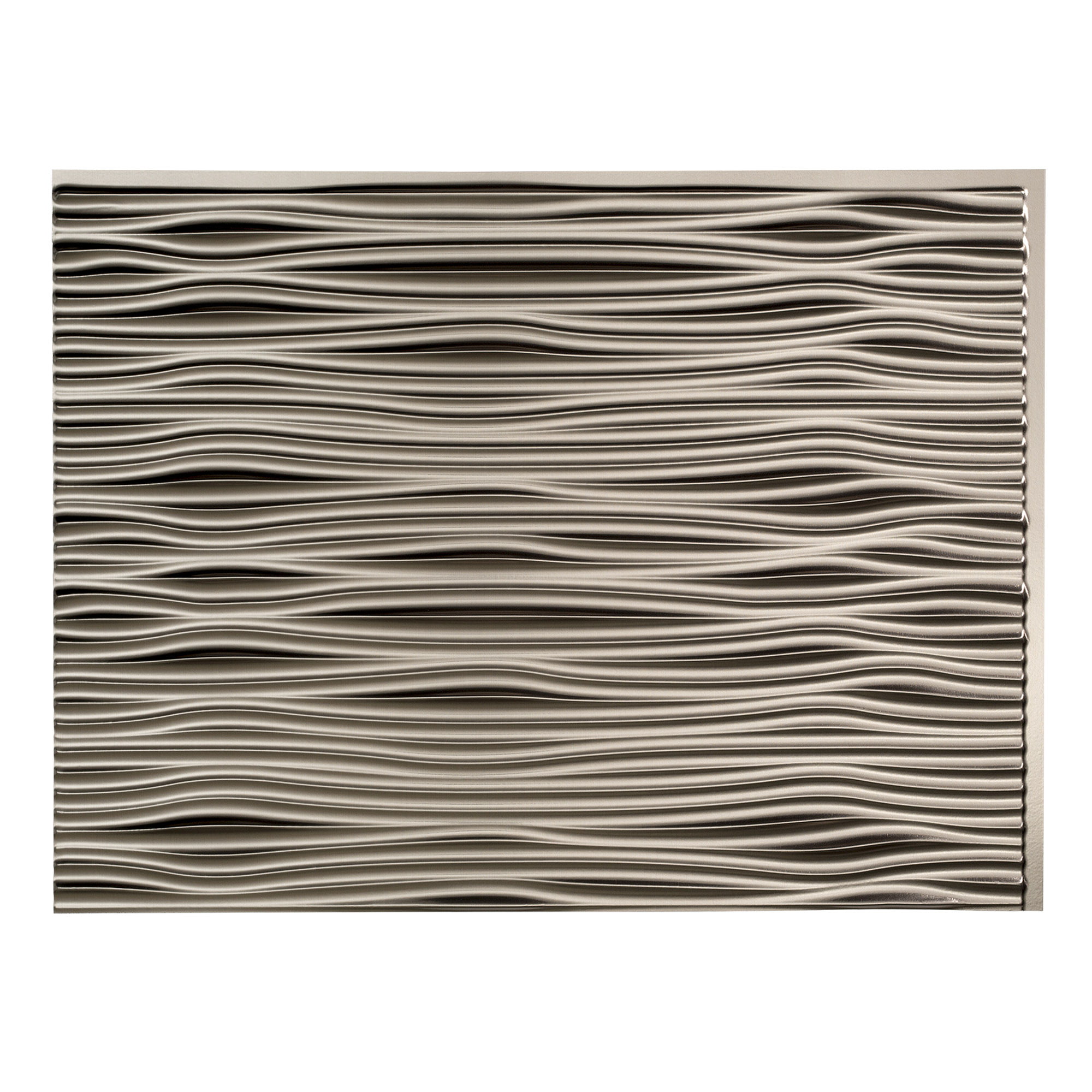 Fasade Easy Installation Waves Brushed Nickel Backsplash Panel for Kitchen and Bathrooms 18 sq ft Kit